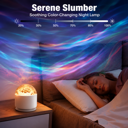 Northern Aurora & Water Ripple Night Light Projector – 16 Color 360° Rotating