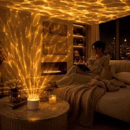 Northern Aurora & Water Ripple Night Light Projector – 16 Color 360° Rotating