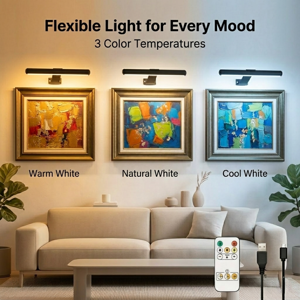 Cordless Battery Rechargeable Wall Art Light — Turns Any Wall Into a Gallery