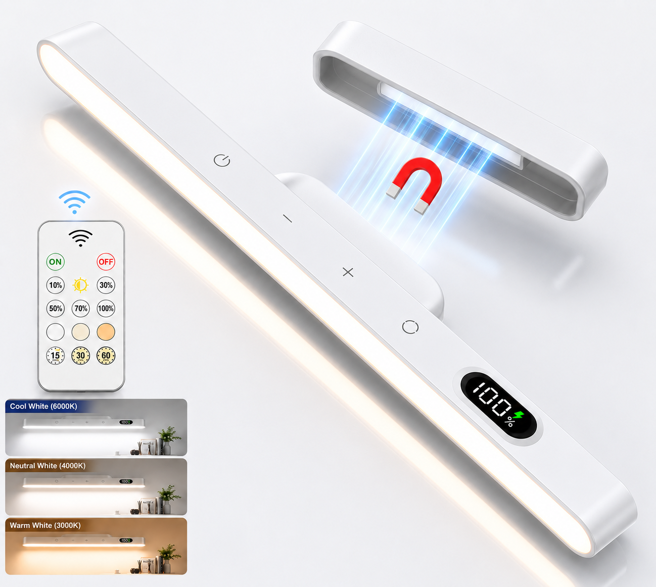 Magnetic Under Cabinet Light - Rechargeable & Wireless